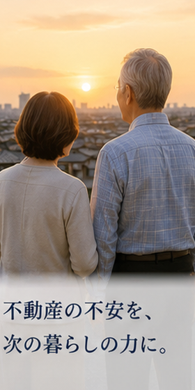 夕暮れの街を見つめる高齢のご夫婦